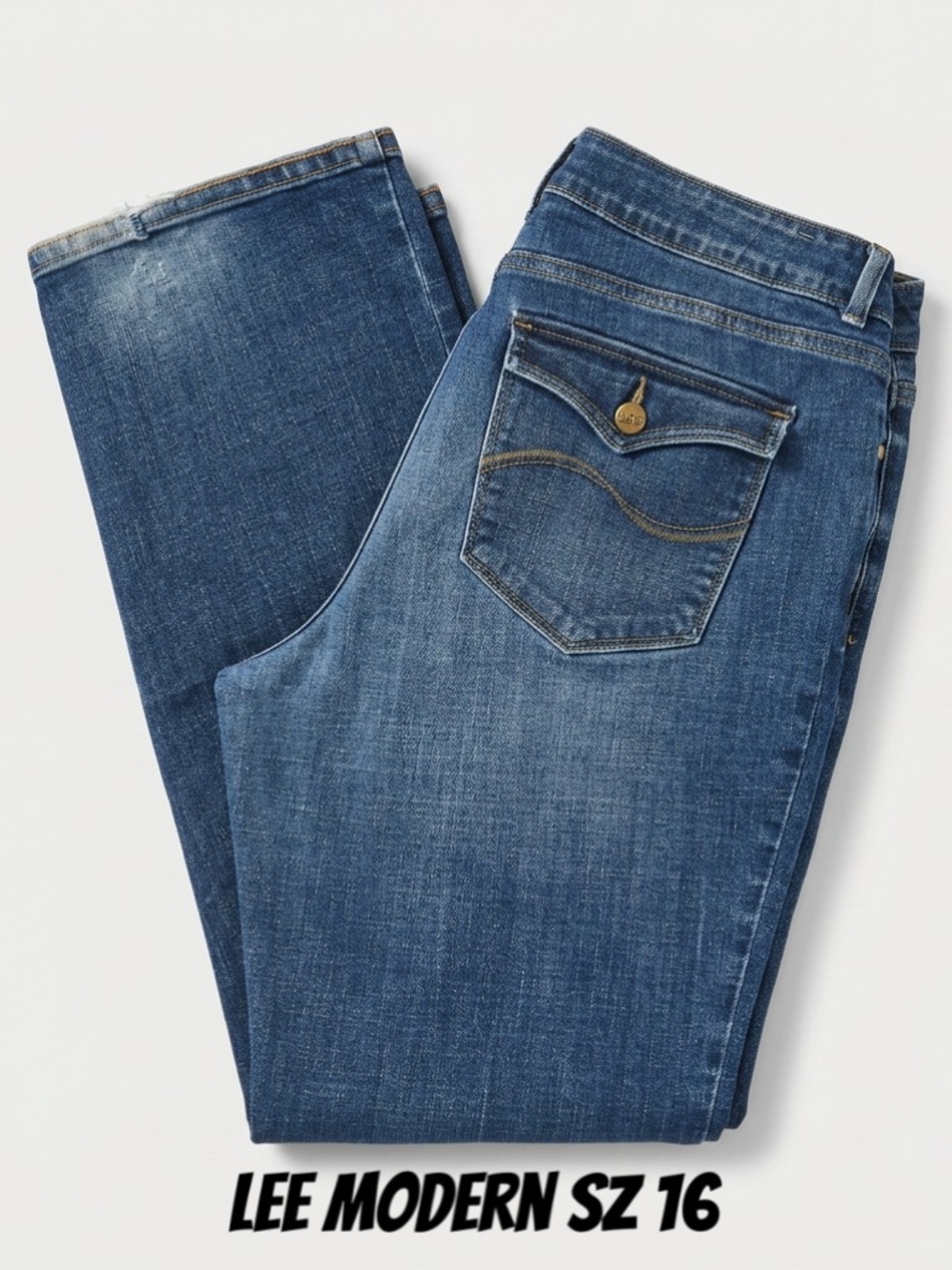 Lee Women's Straight Leg Jeans in Medium Blue Wash